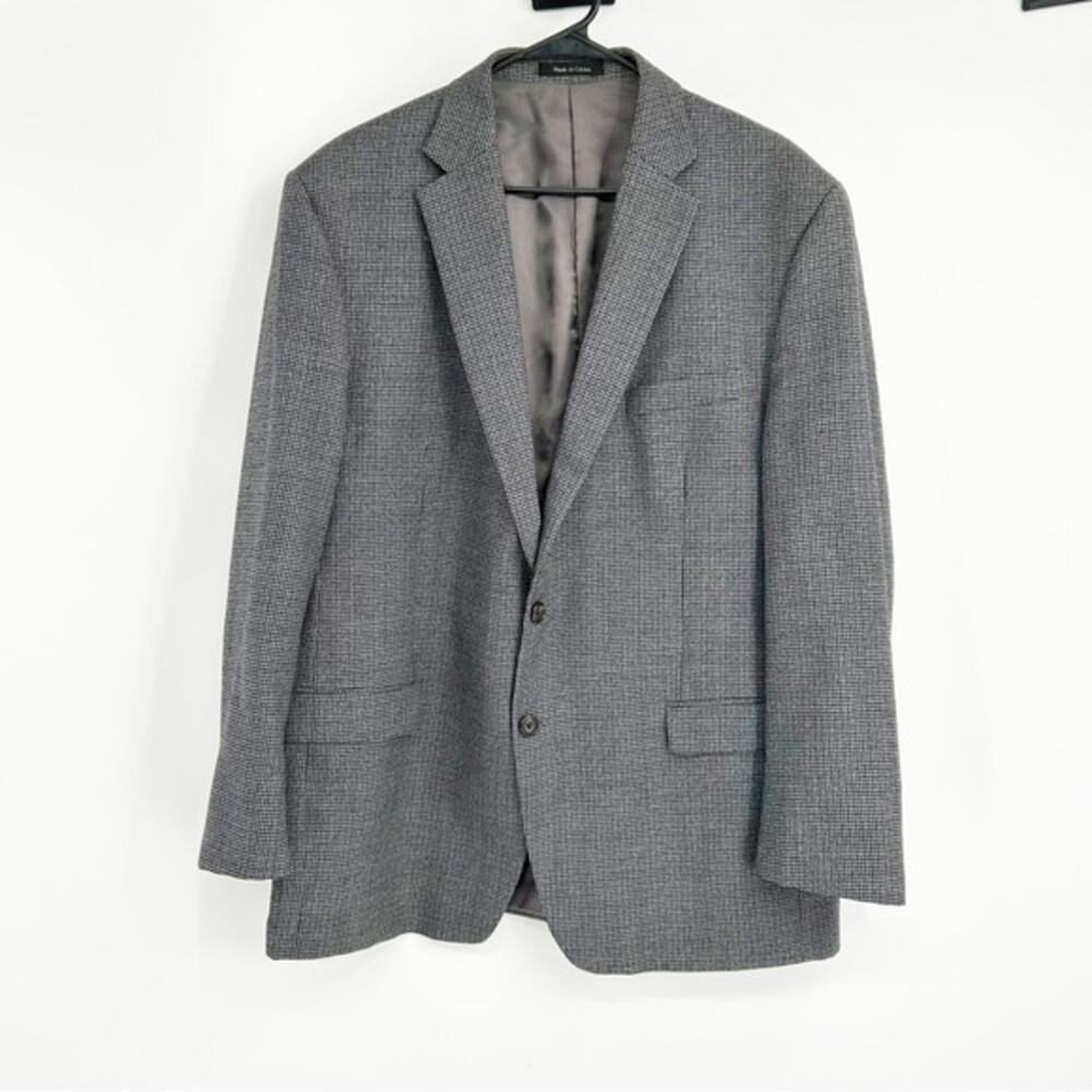 Lauren Ralph Lauren 100% Wool Gray Herringbone Blazer Size 46R